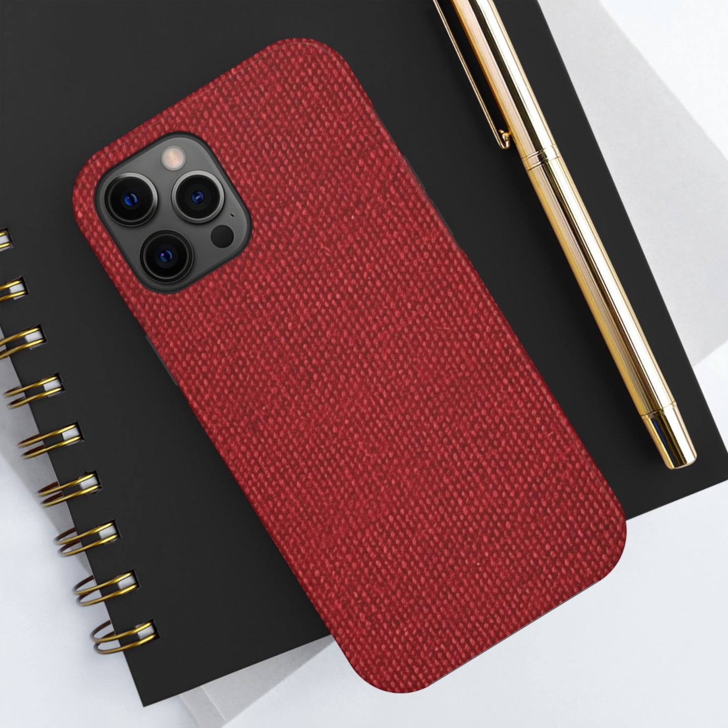 Bold Ruby Red: Denim-Inspired, Passionate Fabric Style - Tough Phone Cases