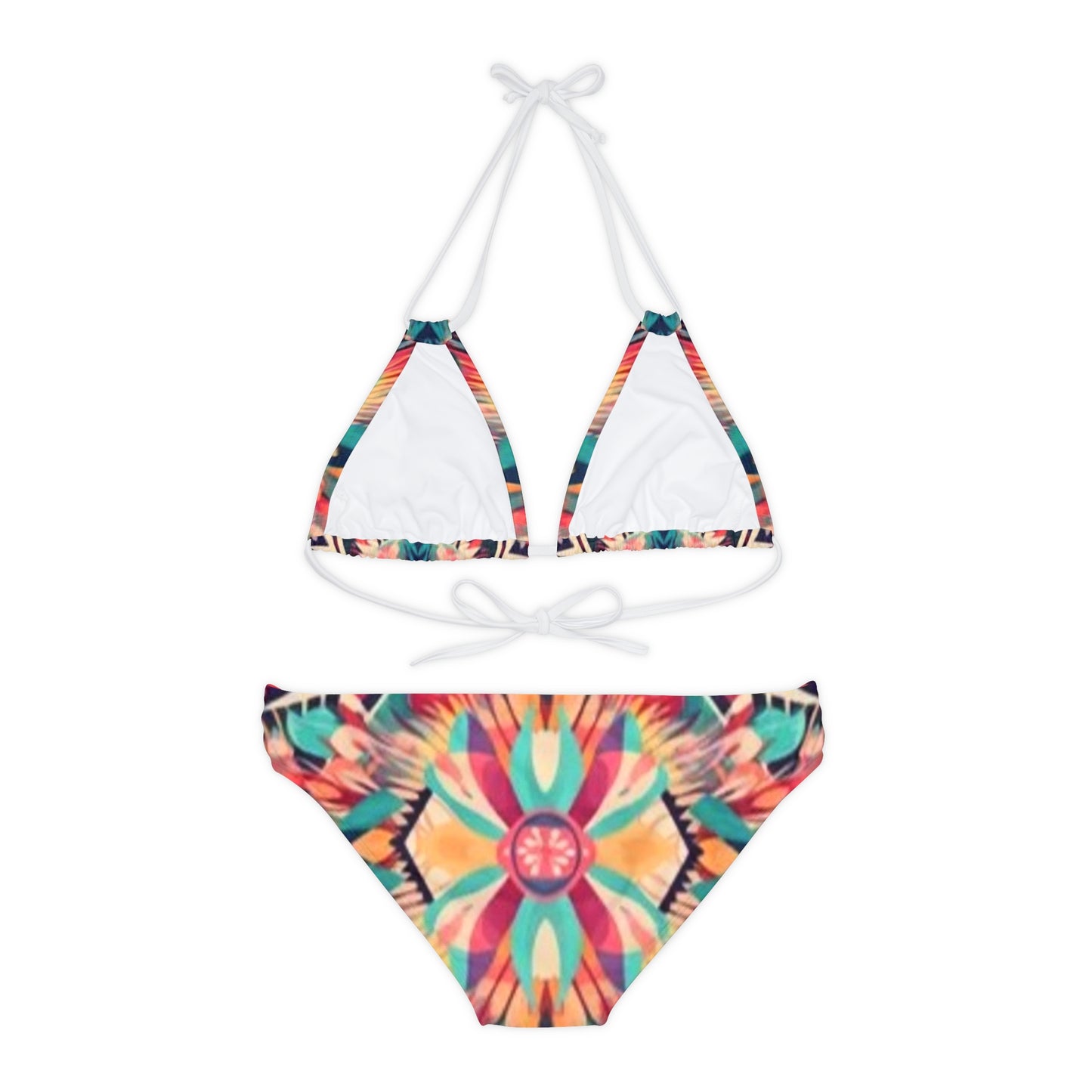 Boho Vibes: Handmade Summer Bohemian Print Pattern Artwork Strappy Bikini Set (AOP)