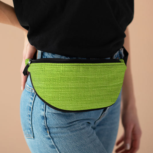 Lush Grass Neon Green: Denim-Inspired, Springtime Fabric Style - Fanny Pack