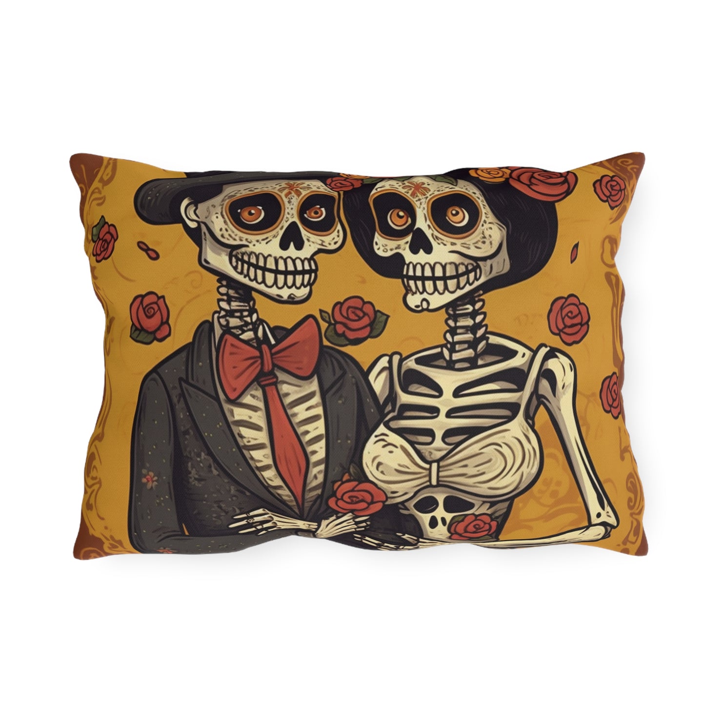 Halloween Wedding Marriage, Bride & Groom - Forever Soulmates - Outdoor Pillows