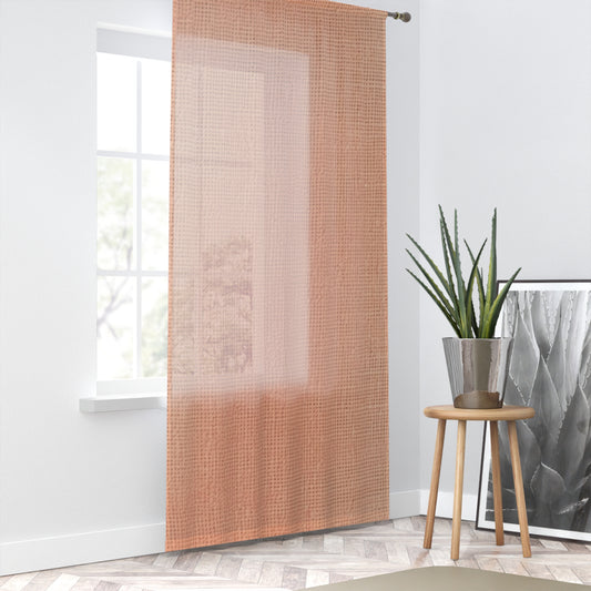 Soft Pink-Orange Peach: Denim-Inspired, Lush Fabric - Window Curtain
