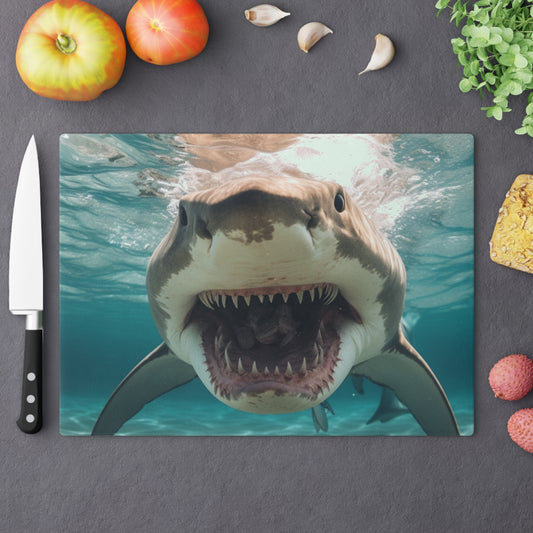 Bull Shark: River Monster Menace - Realistic Dark Water Predator - Cutting Board