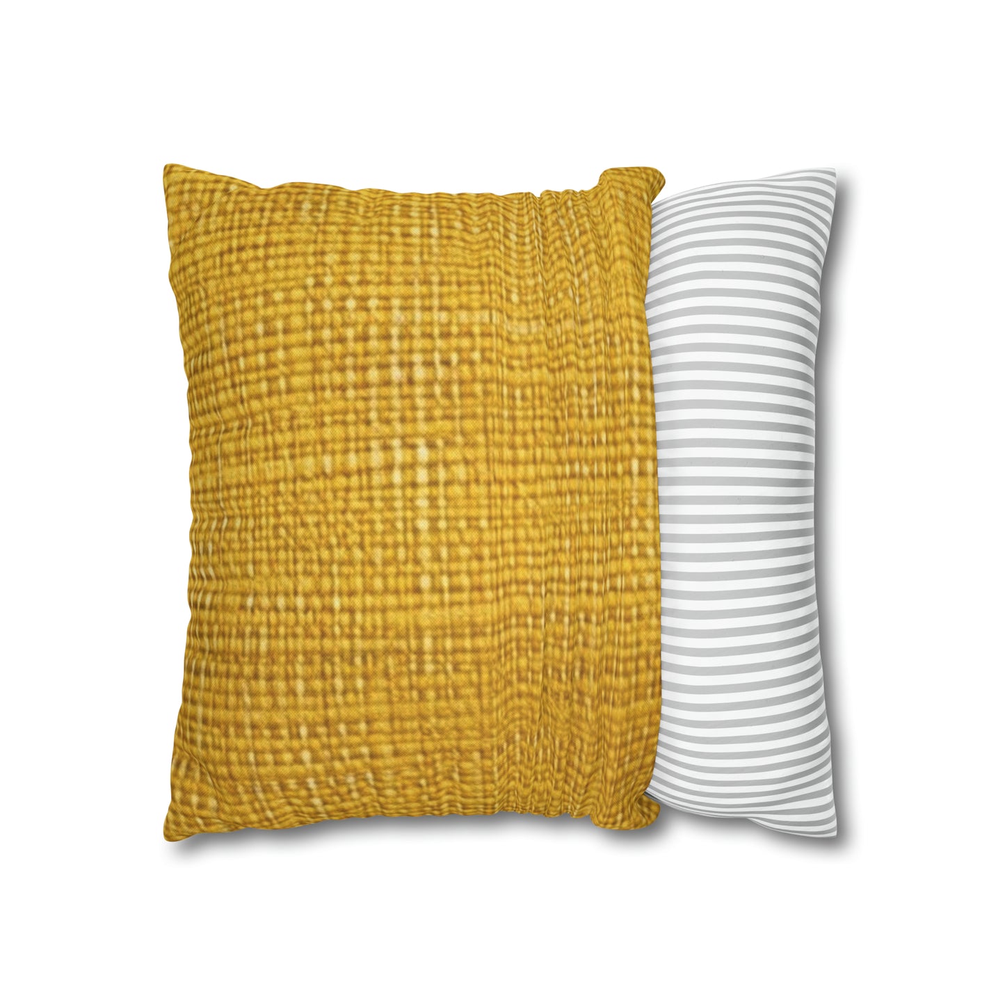 Radiant Sunny Yellow: Denim-Inspired Summer Fabric - Spun Polyester Square Pillow Case