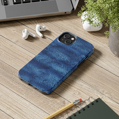 Blue Spectrum: Denim-Inspired Fabric Light to Dark - Tough Phone Cases