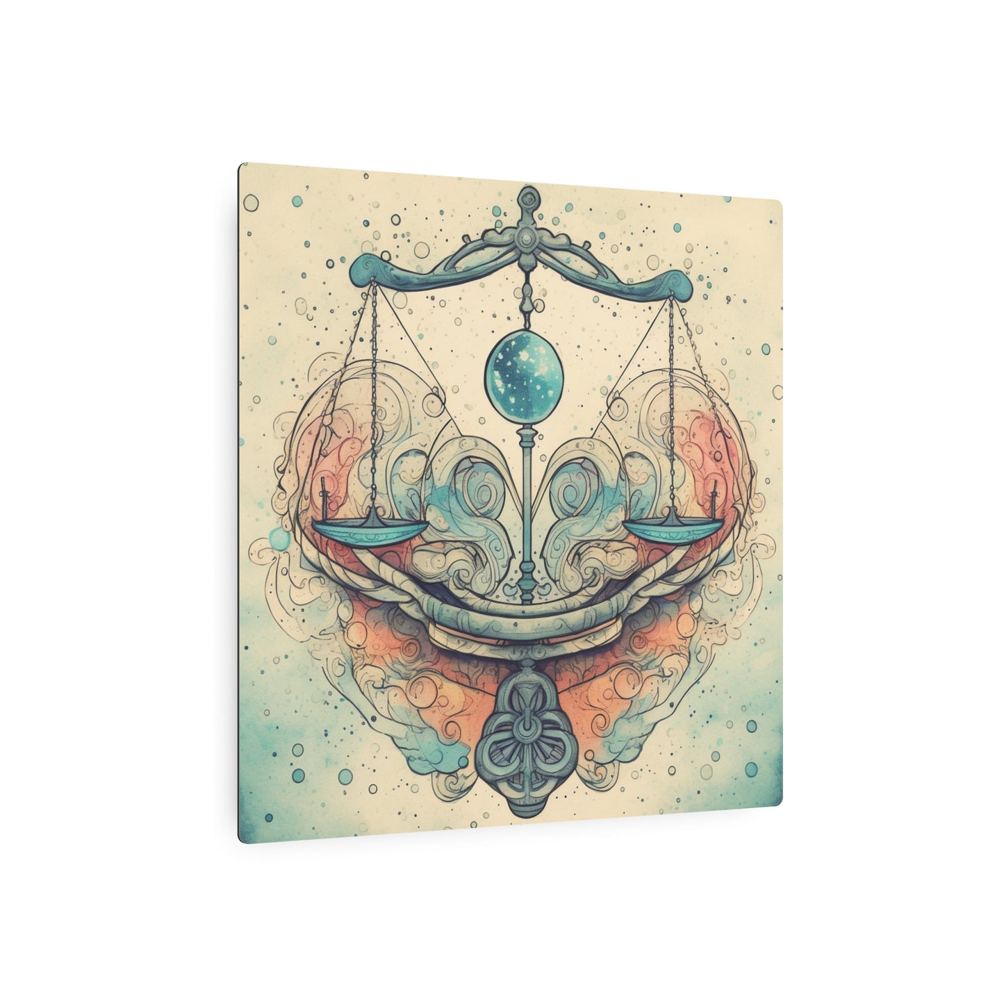 Libra Zodiac - Astrology Sign Street Art Equilibrium in Pastels - Metal Art Sign