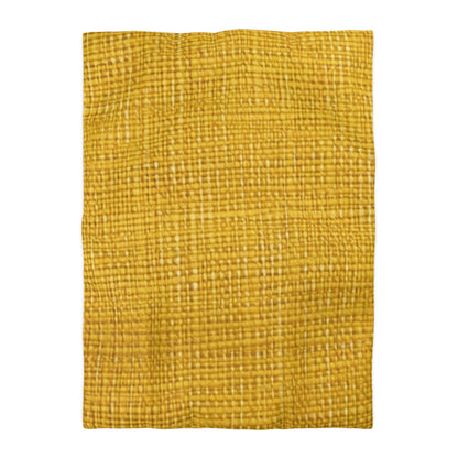 Radiant Sunny Yellow: Denim-Inspired Summer Fabric - Microfiber Duvet Cover