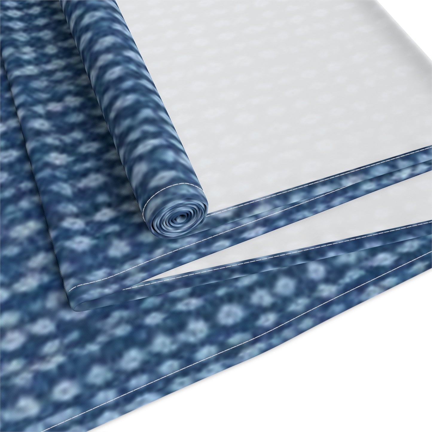 Denim-Inspired Design - Distinct Textured Fabric Pattern - Table Runner (Cotton, Poly)