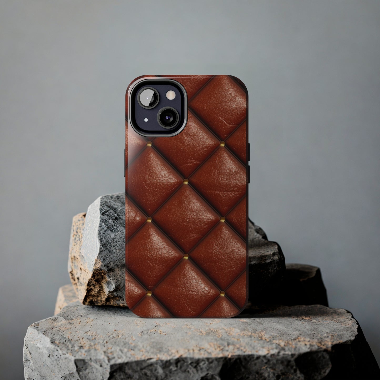 Brown Leather Cognac Pattern Rugged Durable Design Style - Tough Phone Cases