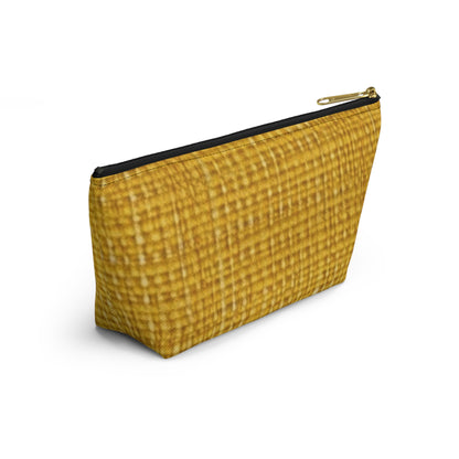 Radiant Sunny Yellow: tela de verano inspirada en la mezclilla - Bolsa para accesorios con parte inferior en forma de T 