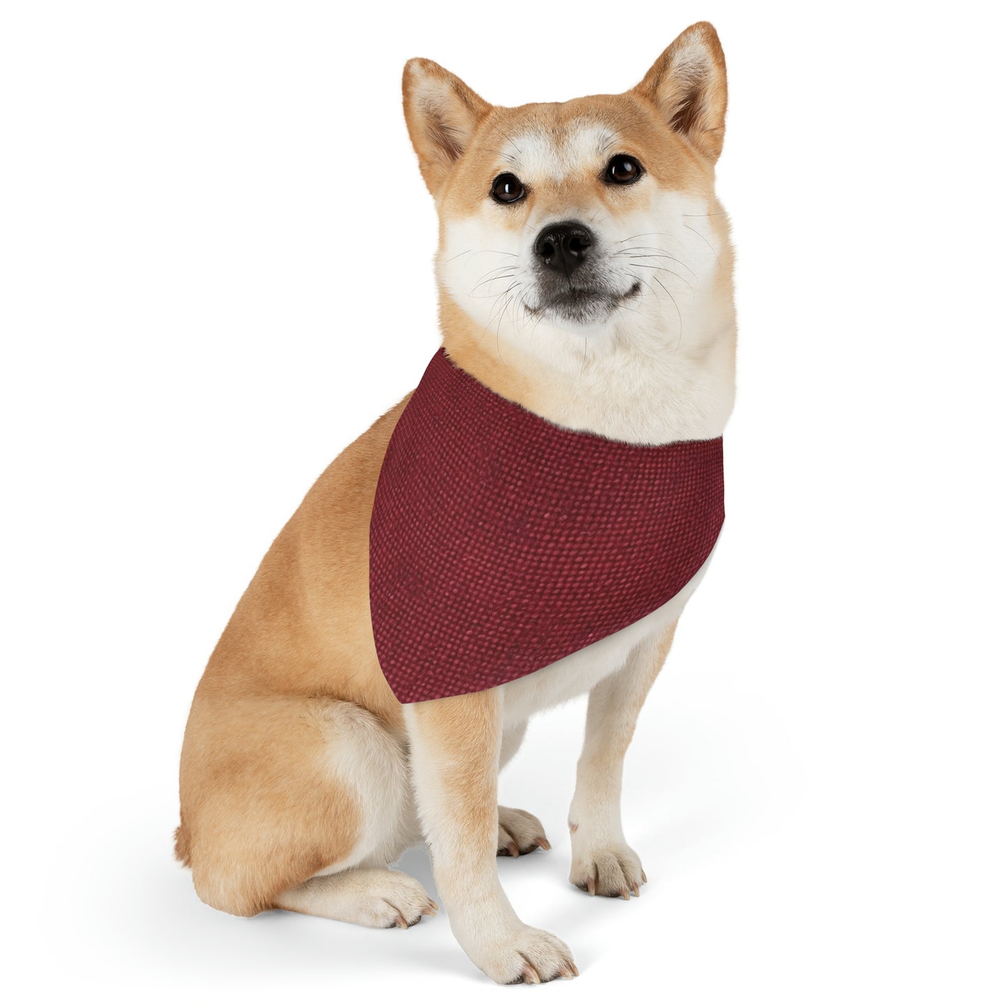 Seamless Texture - Maroon/Burgundy Denim-Inspired Fabric - Pet Bandana Collar