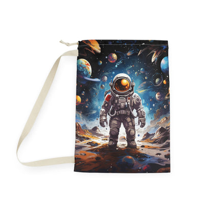 Galactic Voyage: Astronaut Journey in Celestial Star Cosmic Exploration - Laundry Bag