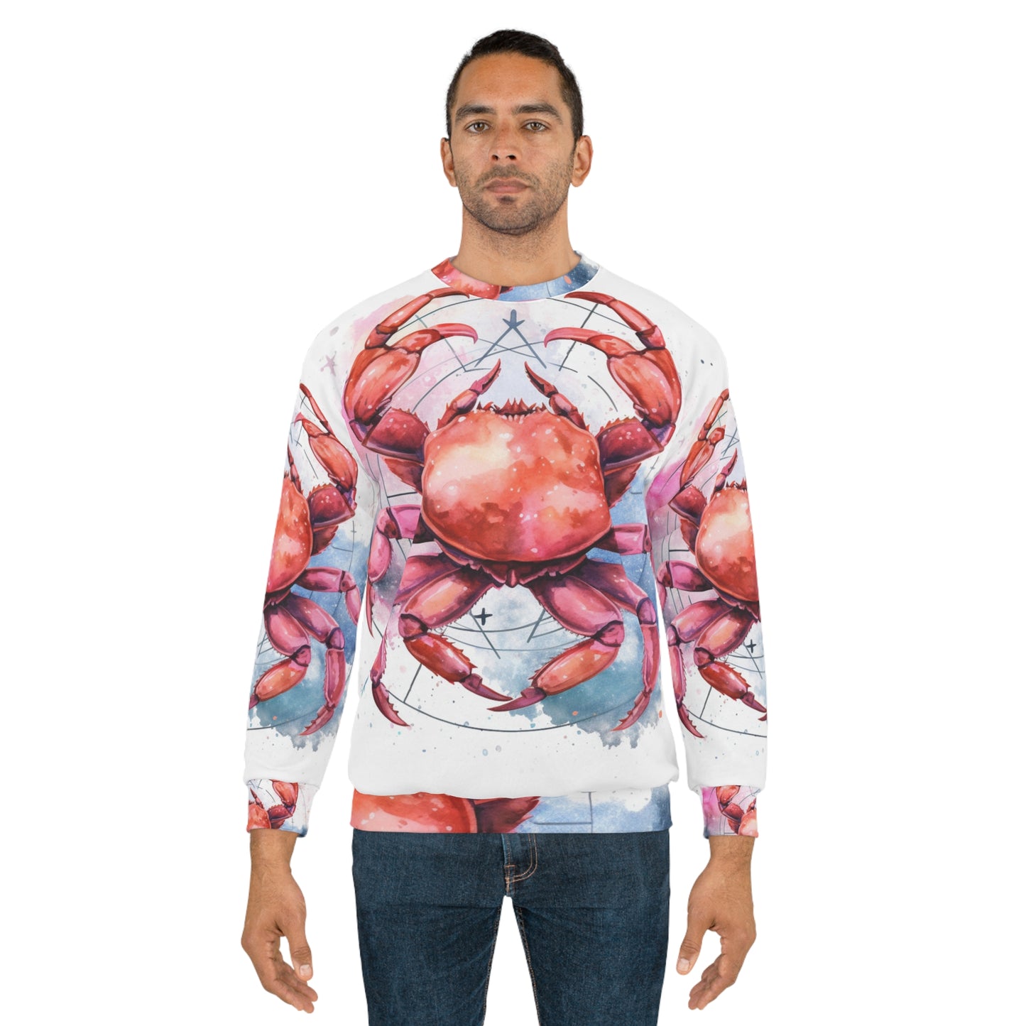 Signo de estrella de Cáncer - Astrología del zodíaco elegante - Sudadera unisex (AOP) 