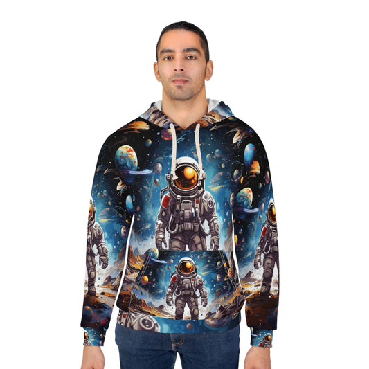 Galactic Voyage: Astronaut Journey in Celestial Star Cosmic Exploration - Unisex Pullover Hoodie (AOP)