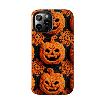 Halloween Crochet Pumpkin Scary Horror Festive Holiday Pattern - Tough Phone Cases