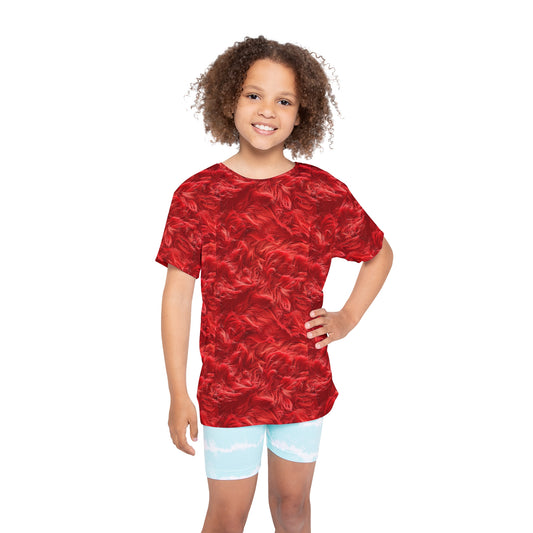 Fuzzy Infinity Shirt Red, Stylish Gift, Kids Sports Jersey (AOP)