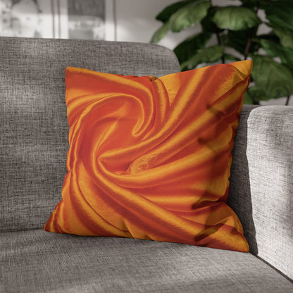 Orange Silk, Spun Polyester Square Pillowcase