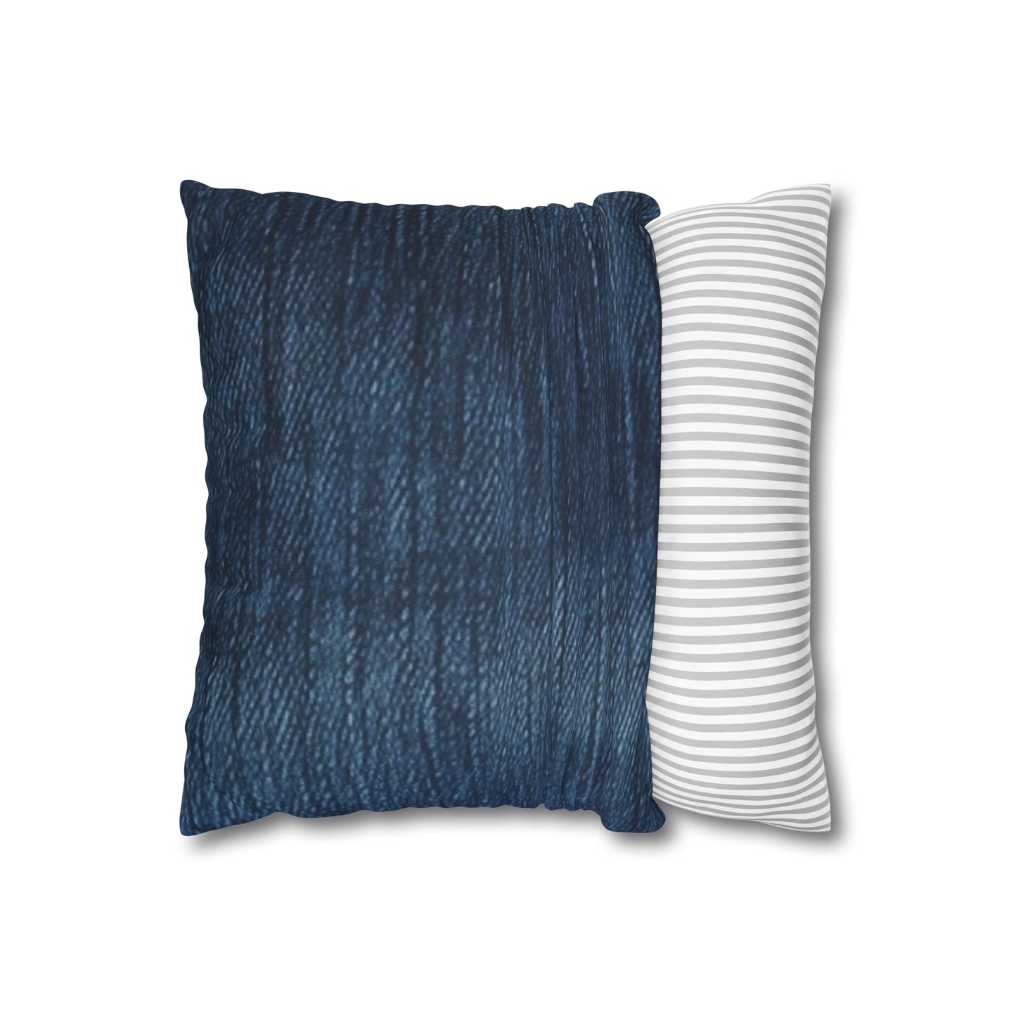 Indigo Splash: Washed Denim Reverie in Deep Blue - Spun Polyester Square Pillow Case