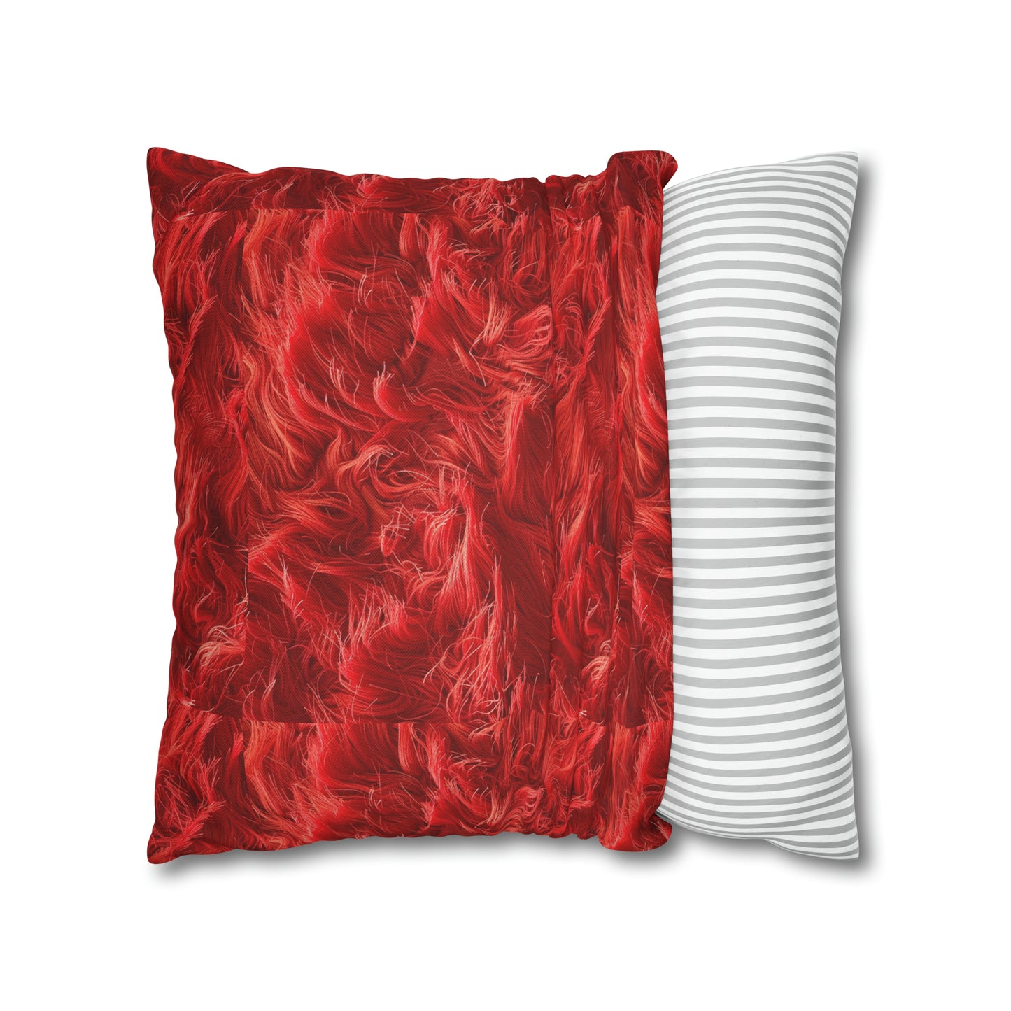 Fuzzy Infinity Case Red, Stylish Gift, Spun Polyester Square Pillowcase