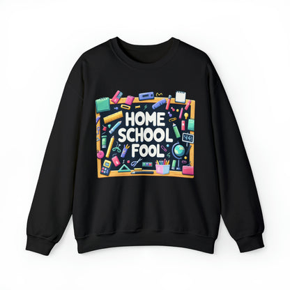 Home School Cool - Elementos esenciales para el aula, herramientas y suministros de aprendizaje lúdico, educación divertida - Sudadera unisex con cuello redondo Heavy Blend™