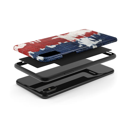 Patriotic Red, White & Blue: Distressed Denim-Style, Torn Fabric - Tough Phone Cases