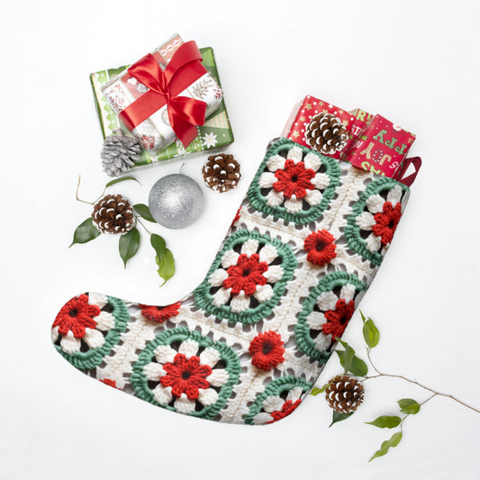 Christmas Granny Square Crochet, Cottagecore Winter Classic, Seasonal Holiday - Christmas Stockings