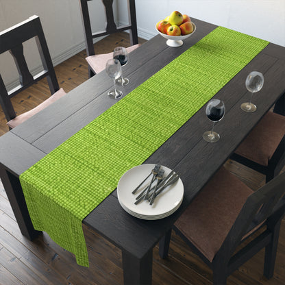 Lush Grass Neon Green: Denim-Inspired, Springtime Fabric Style - Table Runner (Cotton, Poly)