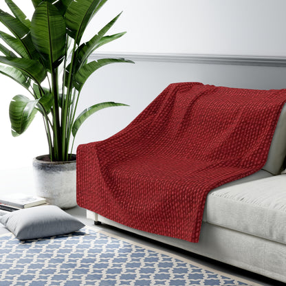 Bold Ruby Red: Denim-Inspired, Passionate Fabric Style - Sherpa Fleece Blanket