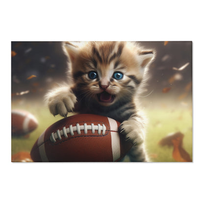 Football Kitten Touchdown: Tabby's Winning Play Sport Game - Area Rugs