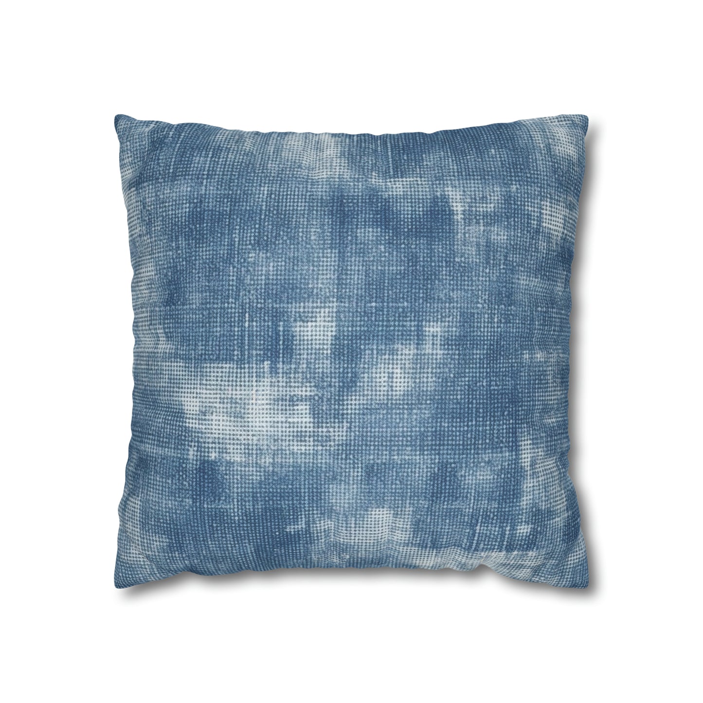 Faded Blue Washed-Out: Denim-Inspired, Style Fabric - Spun Polyester Square Pillow Case