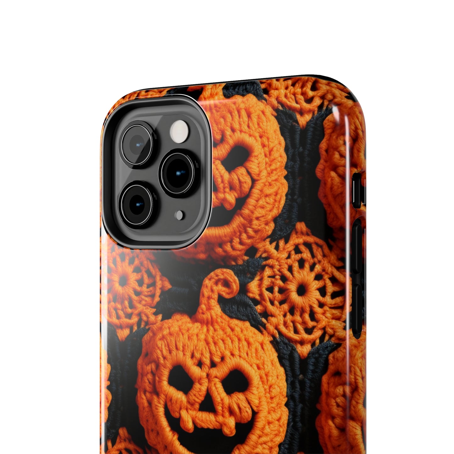 Halloween Crochet Pumpkin Scary Horror Festive Holiday Pattern - Tough Phone Cases