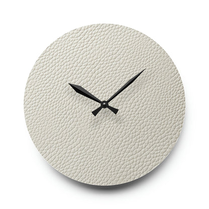 White Leather Design - Acrylic Wall Clock