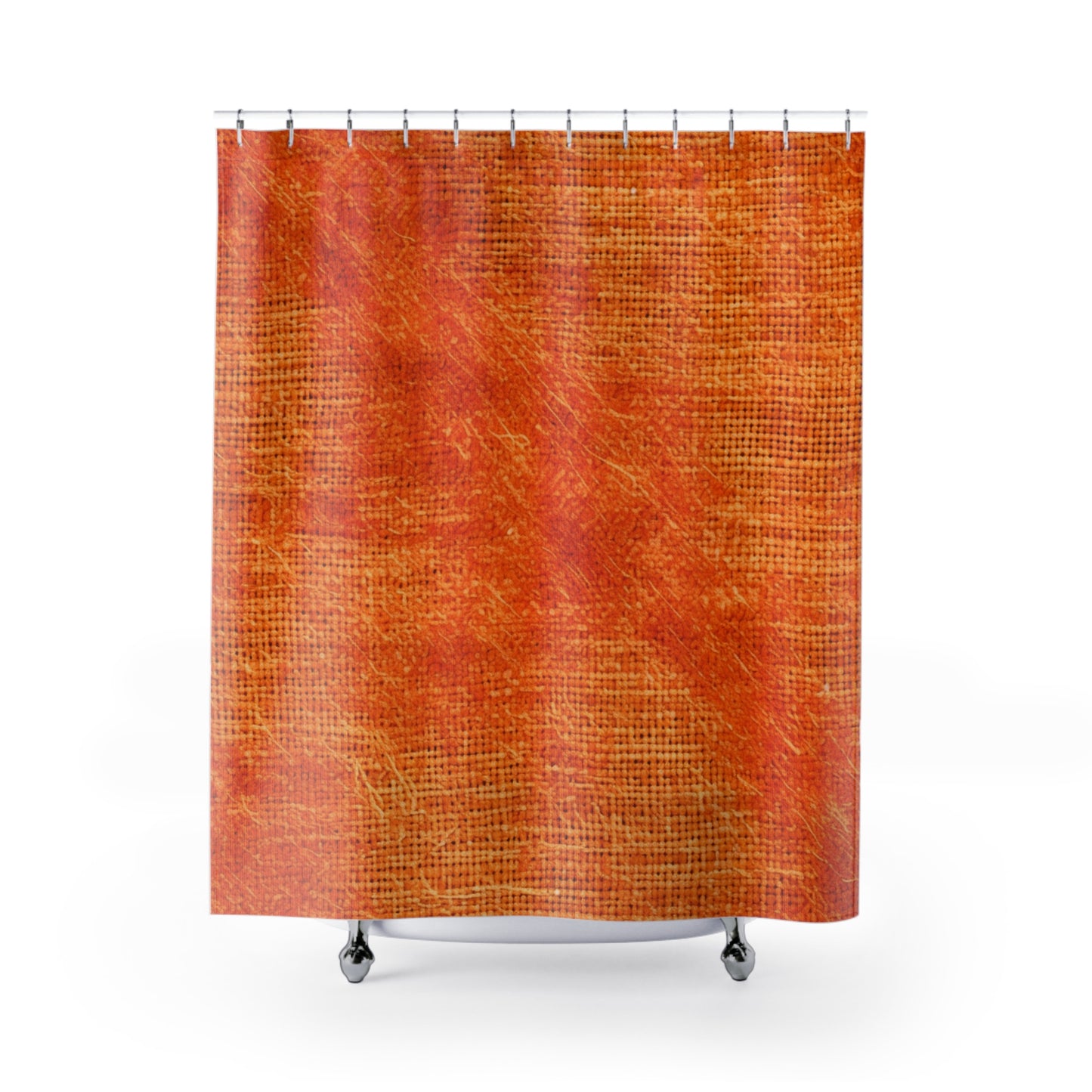 Burnt Orange/Rust: Denim-Inspired Autumn Fall Color Fabric - Shower Curtains