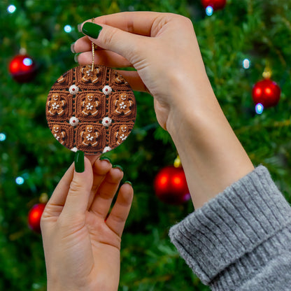 Gingerbread Man Crochet, Classic Christmas Cookie Design, Festive Yuletide Craft. Holiday Decor - Ceramic Ornament, 4 Shapes