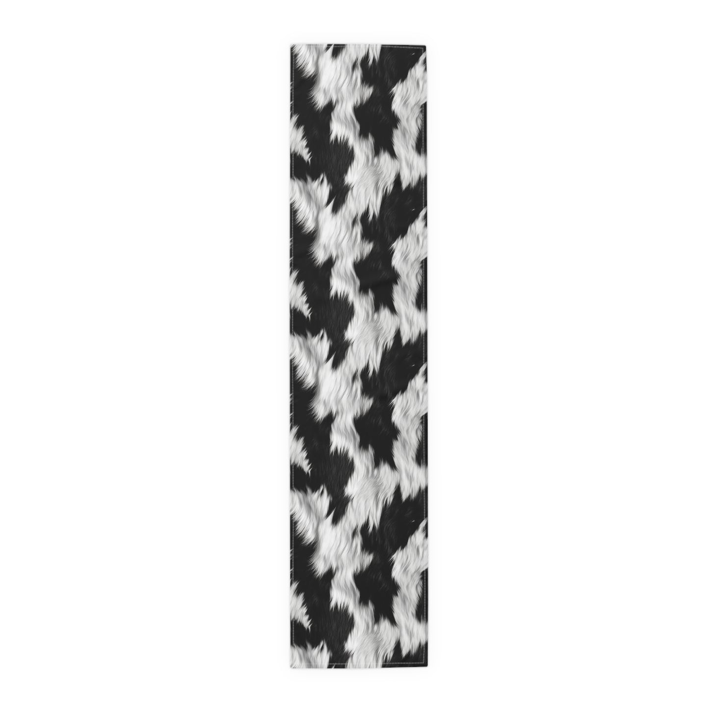 Cowhide on Hair Leather - Black and White - Designer Style - Table Runner (Cotton, Poly)