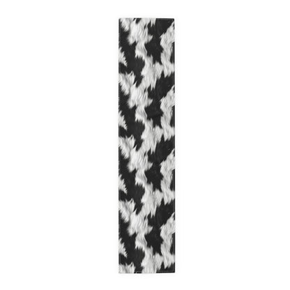 Cowhide on Hair Leather - Black and White - Designer Style - Table Runner (Cotton, Poly)