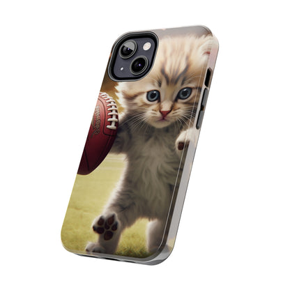 Football Kitty Fantasy: Feline Cat American Sport Quarterback - Tough Phone Cases