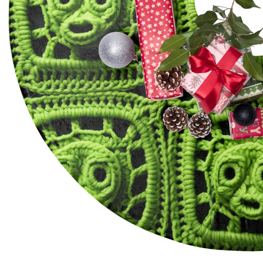 Halloween Green Alien Crochet Galactic Space Zombie Style - Christmas Tree Skirts