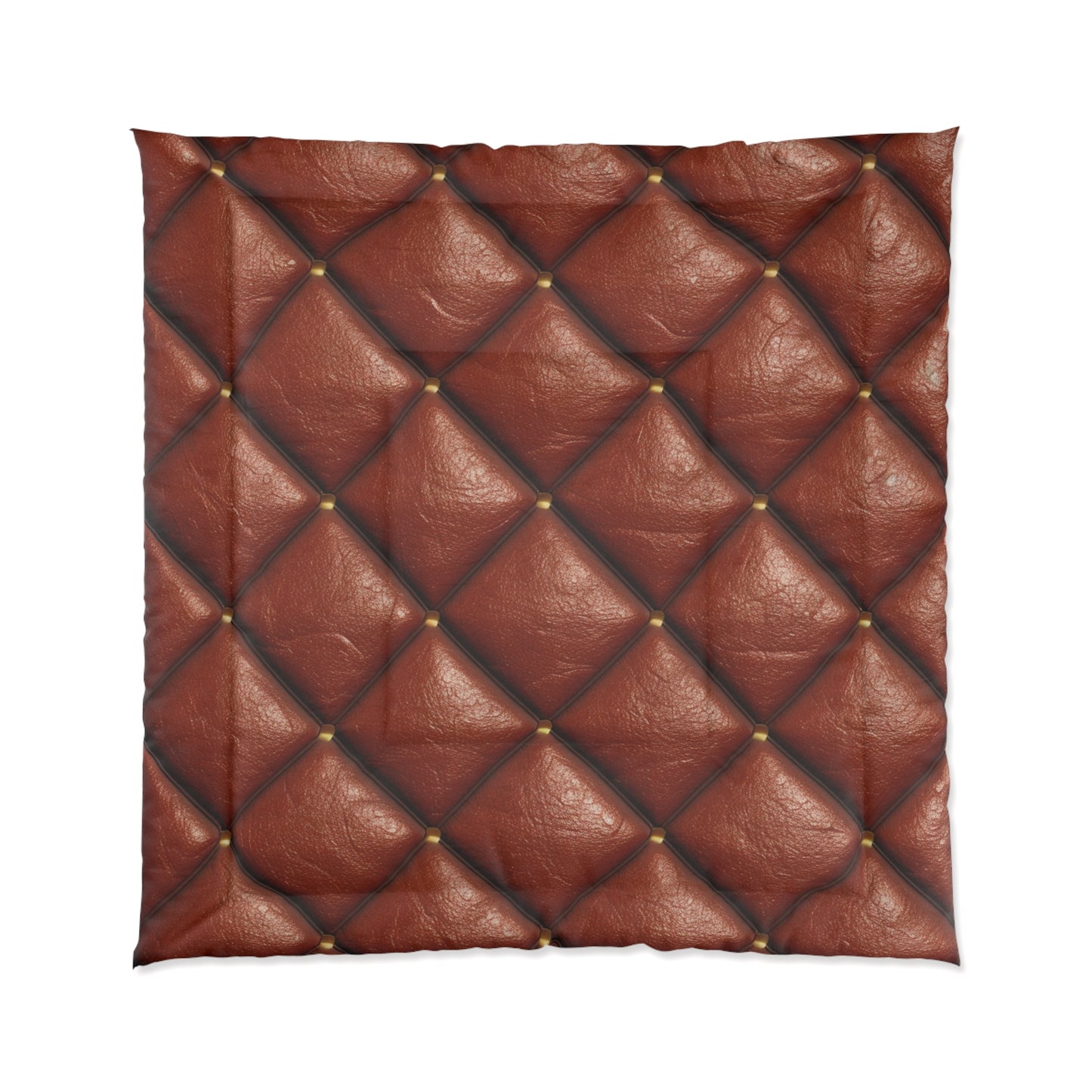 Brown Leather Cognac Pattern Rugged Durable Design Style - Bed Comforter