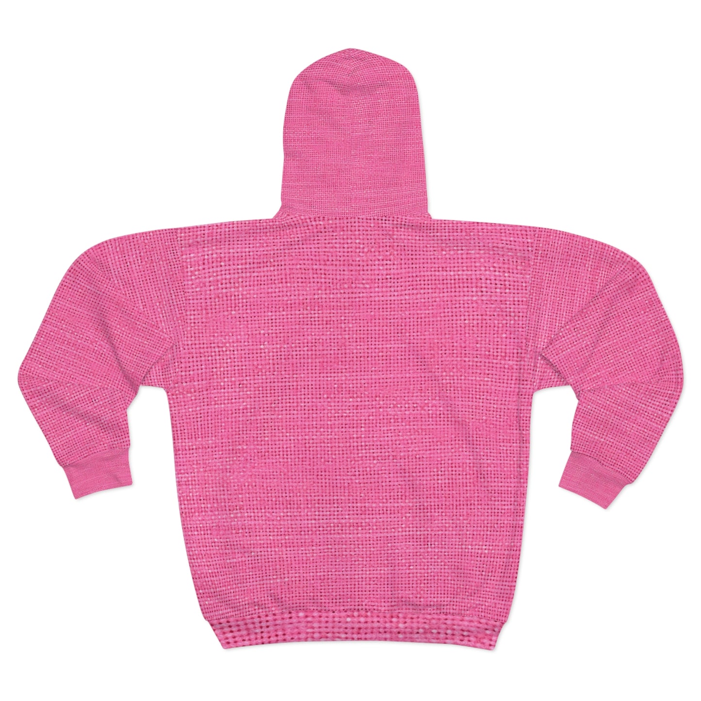 Doll-Like Pink Denim Designer Fabric Style - Unisex Zip Hoodie (AOP)