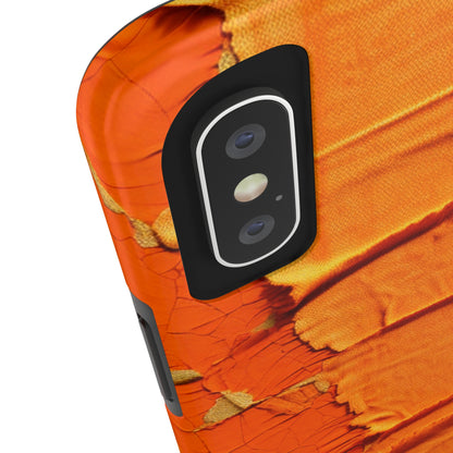 Fiery Citrus Orange: Edgy Distressed, Denim-Inspired Fabric - Tough Phone Cases