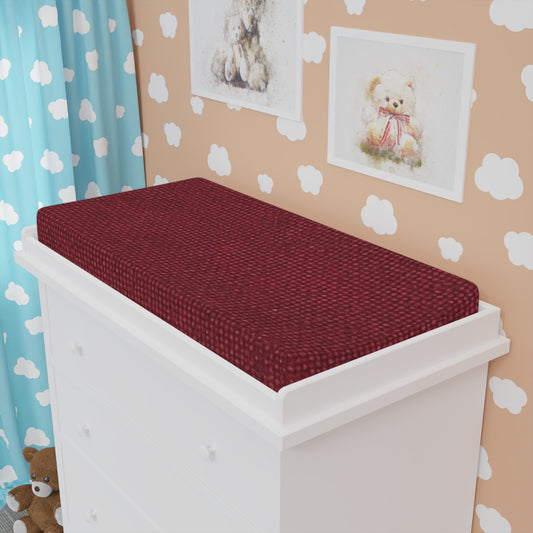 Seamless Texture - Maroon/Burgundy Denim-Inspired Fabric - Baby Changing Pad Cover