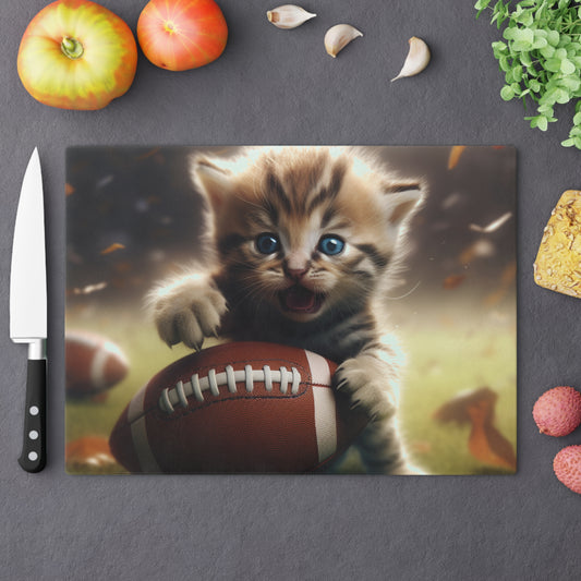Football Kitten Touchdown: Tabby's Winning Play Sport Game - Cutting Board