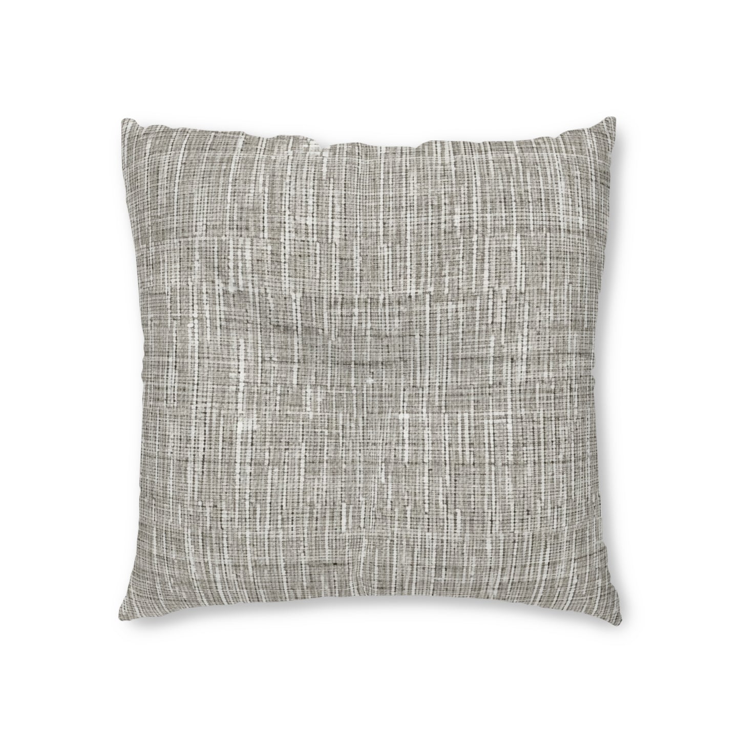 Silver Grey: Denim-Inspired, Contemporary Fabric Design - Tufted Floor Pillow, Square