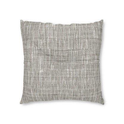 Silver Grey: Denim-Inspired, Contemporary Fabric Design - Tufted Floor Pillow, Square