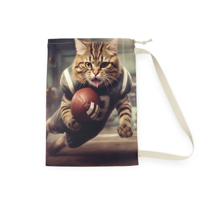 Football Field Felines: Kitty Cats in Sport Tackling Scoring Game Position - Laundry Bag