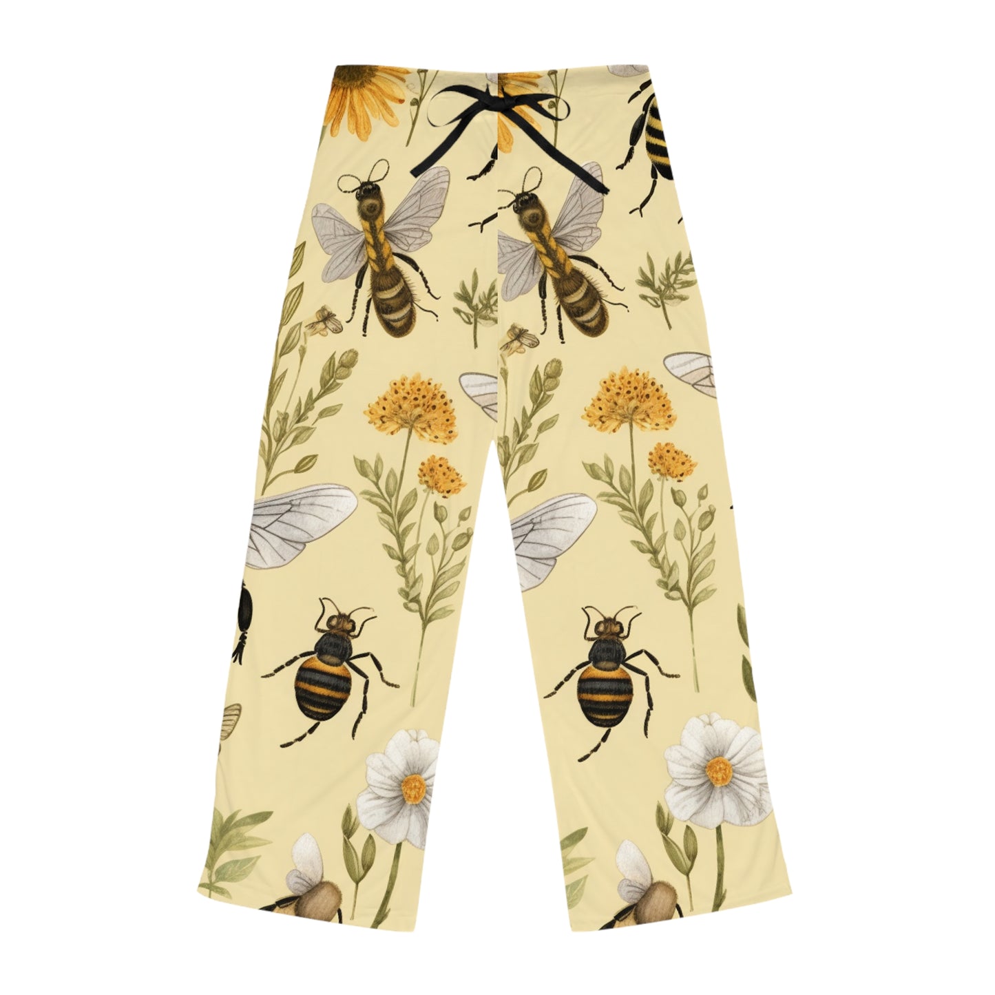 Whimsical Bees & Honeycombs Nature-Friendly Pattern Design Women's Pajama Pants (AOP)