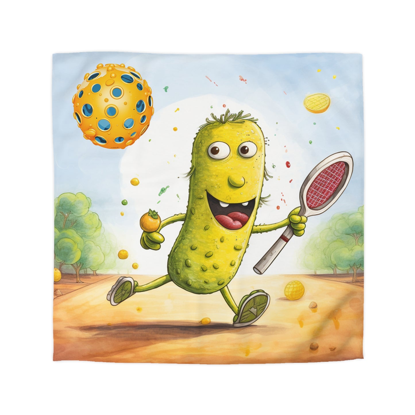 Pickleball Play: Pickle Sport Action Game, Fast Dink Ball - Microfiber Duvet Cover