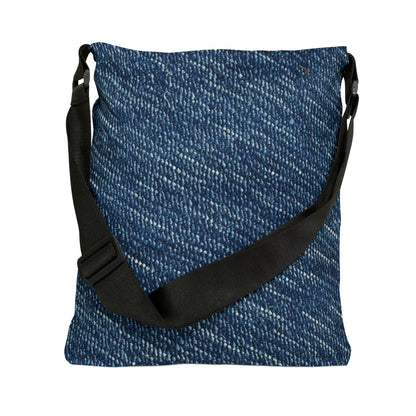 Denim-Inspired Design - Distinct Textured Fabric Pattern - Adjustable Tote Bag (AOP)