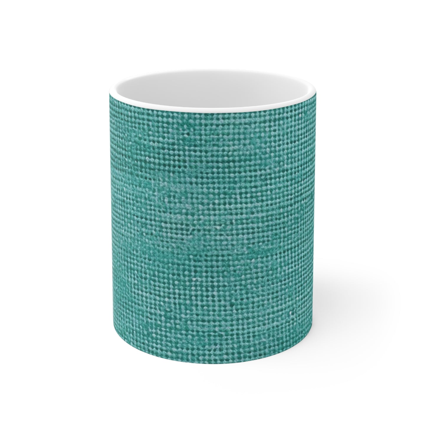 Quality Mint Turquoise Denim  Fabric Deisgn, Stylish Material - Ceramic Mug 11oz