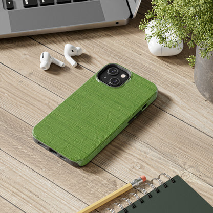 Olive Green Denim-Style: Seamless, Textured Fabric - Tough Phone Cases